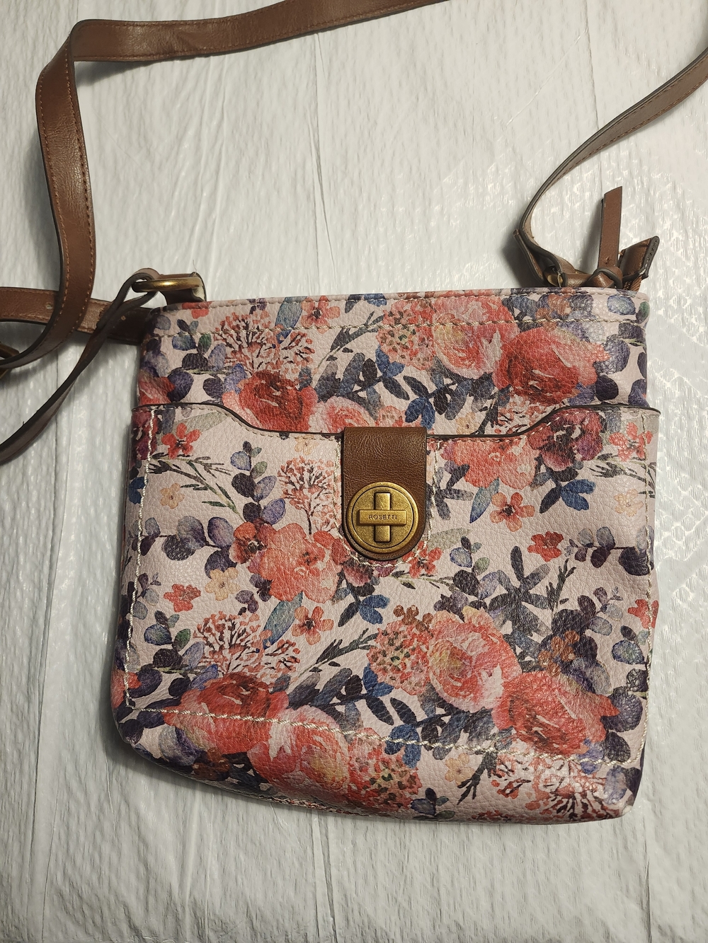 Rosetti  Crossbody Bag with Brown Trim